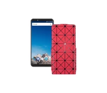 Купить - чехол для смартфона  Чехол-флип из экокожи для телефона Vernee X1 Красный ромб