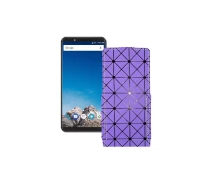 Купить - чехол для смартфона  Чехол-флип из экокожи для телефона Vernee X1 Фиолетовый ромб