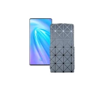 Купить - чехол для смартфона  Чехол-флип из экокожи для телефона Vivo Nex 3 5G Серый ромб