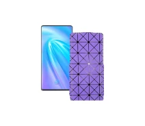 Купить - чехол для смартфона  Чехол-флип из экокожи для телефона Vivo Nex 3 5G Фиолетовый ромб