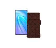 Купить - чехол для смартфона  Чехол-книга из экокожи для телефона Vivo Nex 3 5G Коричневый ромб