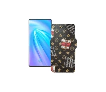 Купить - чехол для смартфона  Чехол-книга из экокожи для телефона Vivo Nex 3 5G Луи-Витон-коричневый