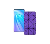Купить - чехол для смартфона  Чехол-книга из экокожи для телефона Vivo Nex 3 5G Фиолетовый ромб