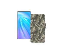 Купить - чехол для смартфона  Чехол-книга из экокожи для телефона Vivo Nex 3 5G Хаки-зеленый