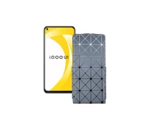 Купить - чехол для смартфона  Чехол-флип из экокожи для телефона Vivo iQOO U1 Серый ромб