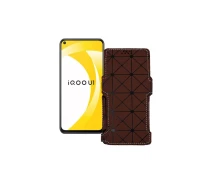 Купить - чехол для смартфона  Чехол-книга из экокожи для телефона Vivo iQOO U1 Коричневый ромб