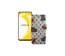 Купить - чехол для смартфона  Чехол-книга из экокожи для телефона Vivo iQOO U1 Луи-Витон-белый