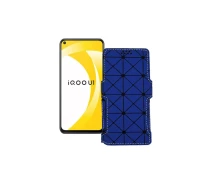 Купить - чехол для смартфона  Чехол-книга из экокожи для телефона Vivo iQOO U1 Синий ромб