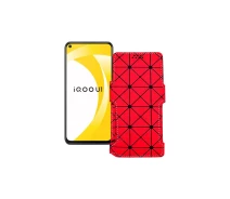 Купить - чехол для смартфона  Чехол-книга из экокожи для телефона Vivo iQOO U1 Красный ромб