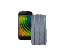 Купить - чехол для смартфона  Чехол-флип из экокожи для телефона Fly IQ4413 Серый ромб