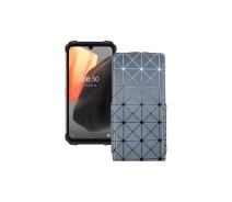 Купить - чехол для смартфона  Чехол-флип из экокожи для телефона Ulefone Armor 8 Pro Серый ромб