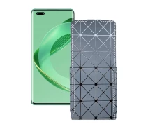 Купить - чехол для смартфона  Чехол-флип из экокожи для телефона Huawei nova 11 Pro Серый ромб