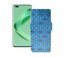 Купить - чехол для смартфона  Чехол-книжка из экокожи для телефона Huawei nova 11 Pro Фэшн голубой