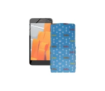 Купить - чехол для смартфона  Чехол-флип из экокожи для телефона Wileyfox Spark Фэшн голубой