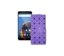 Купить - чехол для смартфона  Чехол-флип из экокожи для телефона Wileyfox Swift 2x Фиолетовый ромб