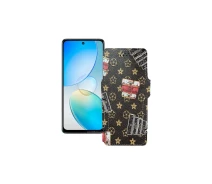 Купить - чехол для смартфона  Чехол-книга из экокожи для телефона Infinix Hot 12 Луи-Витон-коричневый