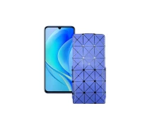 Купить - чехол для смартфона  Чехол-флип из экокожи для телефона Huawei Nova Y70 Синий ромб