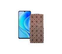 Купить - чехол для смартфона  Чехол-флип из экокожи для телефона Huawei Nova Y70 Коричневый ромб