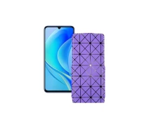 Купить - чехол для смартфона  Чехол-флип из экокожи для телефона Huawei Nova Y70 Фиолетовый ромб