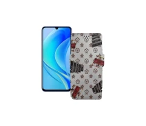 Купить - чехол для смартфона  Чехол-книга из экокожи для телефона Huawei Nova Y70 Луи-Витон-белый