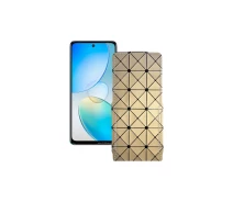 Купить - чехол для смартфона  Чехол-флип из экокожи для телефона Infinix Hot 12 Золотой ромб