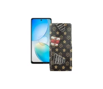 Купить - чехол для смартфона  Чехол-флип из экокожи для телефона Infinix Hot 12 Луи-Витон-коричневый