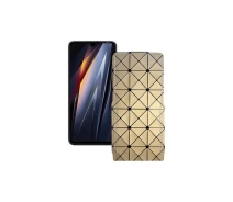 Купить - чехол для смартфона  Чехол-флип из экокожи для телефона Tecno Pova 4 Pro Золотой ромб