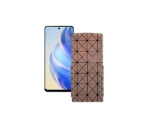 Купить - чехол для смартфона  Чехол-флип из экокожи для телефона Infinix Zero 5G 2023 Коричневый ромб