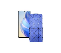 Купить - чехол для смартфона  Чехол-флип из экокожи для телефона Infinix Zero 5G 2023 Синий ромб