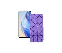 Купить - чехол для смартфона  Чехол-флип из экокожи для телефона Infinix Zero 5G 2023 Фиолетовый ромб