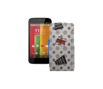 Купить - чехол для смартфона  Чехол-флип из экокожи для телефона Motorola Moto G XT1031 Луи-Витон-белый