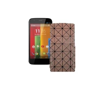 Купить - чехол для смартфона  Чехол-флип из экокожи для телефона Motorola Moto G XT1031 Коричневый ромб