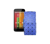 Купить - чехол для смартфона  Чехол-флип из экокожи для телефона Motorola Moto G XT1031 Синий ромб