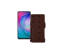 Купить - чехол для смартфона  Чехол-книга из экокожи для телефона Tecno Camon 15 Premier Коричневый ромб