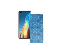 Купить - чехол для смартфона  Чехол-флип из экокожи для телефона Tecno Phantom X Фэшн голубой