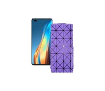 Купить - чехол для смартфона  Чехол-флип из экокожи для телефона Tecno Phantom X Фиолетовый ромб