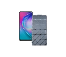 Купить - чехол для смартфона  Чехол-флип из экокожи для телефона Tecno Camon 15 Premier Серый ромб