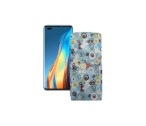 Купить - чехол для смартфона  Чехол-флип из экокожи для телефона Tecno Phantom X Круги-цветные