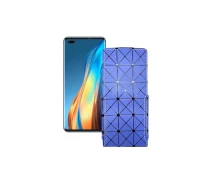 Купить - чехол для смартфона  Чехол-флип из экокожи для телефона Tecno Phantom X Синий ромб