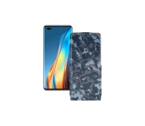 Купить - чехол для смартфона  Чехол-флип из экокожи для телефона Tecno Phantom X Хаки-синий