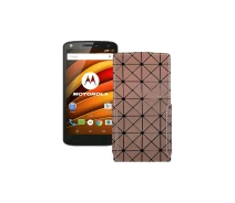 Купить - чехол для смартфона  Чехол-флип из экокожи для телефона Motorola Moto X Force (xt1580) Коричневый ромб