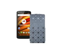 Купить - чехол для смартфона  Чехол-флип из экокожи для телефона Motorola Moto X Force (xt1580) Серый ромб