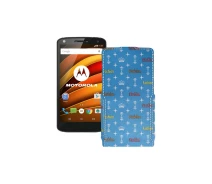 Купить - чехол для смартфона  Чехол-флип из экокожи для телефона Motorola Moto X Force (xt1580) Фэшн голубой
