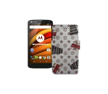 Купить - чехол для смартфона  Чехол-книга из экокожи для телефона Motorola Moto X Force (xt1580) Луи-Витон-белый