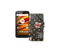 Купить - чехол для смартфона  Чехол-книга из экокожи для телефона Motorola Moto X Force (xt1580) Луи-Витон-коричневый
