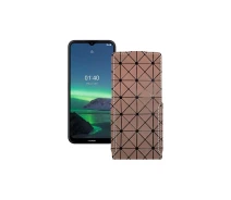 Купить - чехол для смартфона  Чехол-флип из экокожи для телефона Nokia 1.4 Коричневый ромб