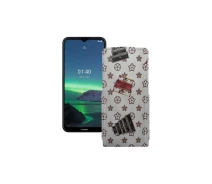 Купить - чехол для смартфона  Чехол-флип из экокожи для телефона Nokia 1.4 Луи-Витон-белый