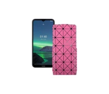 Купить - чехол для смартфона  Чехол-флип из экокожи для телефона Nokia 1.4 Розовый ромб