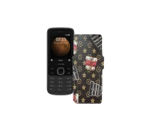 Купить - чехол для смартфона  Чехол-книга из экокожи для телефона Nokia 225 4G Луи-Витон-коричневый
