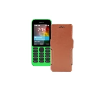 Купить - чехол для смартфона  Чехол-книга из экокожи для телефона Nokia 215 Коричневый